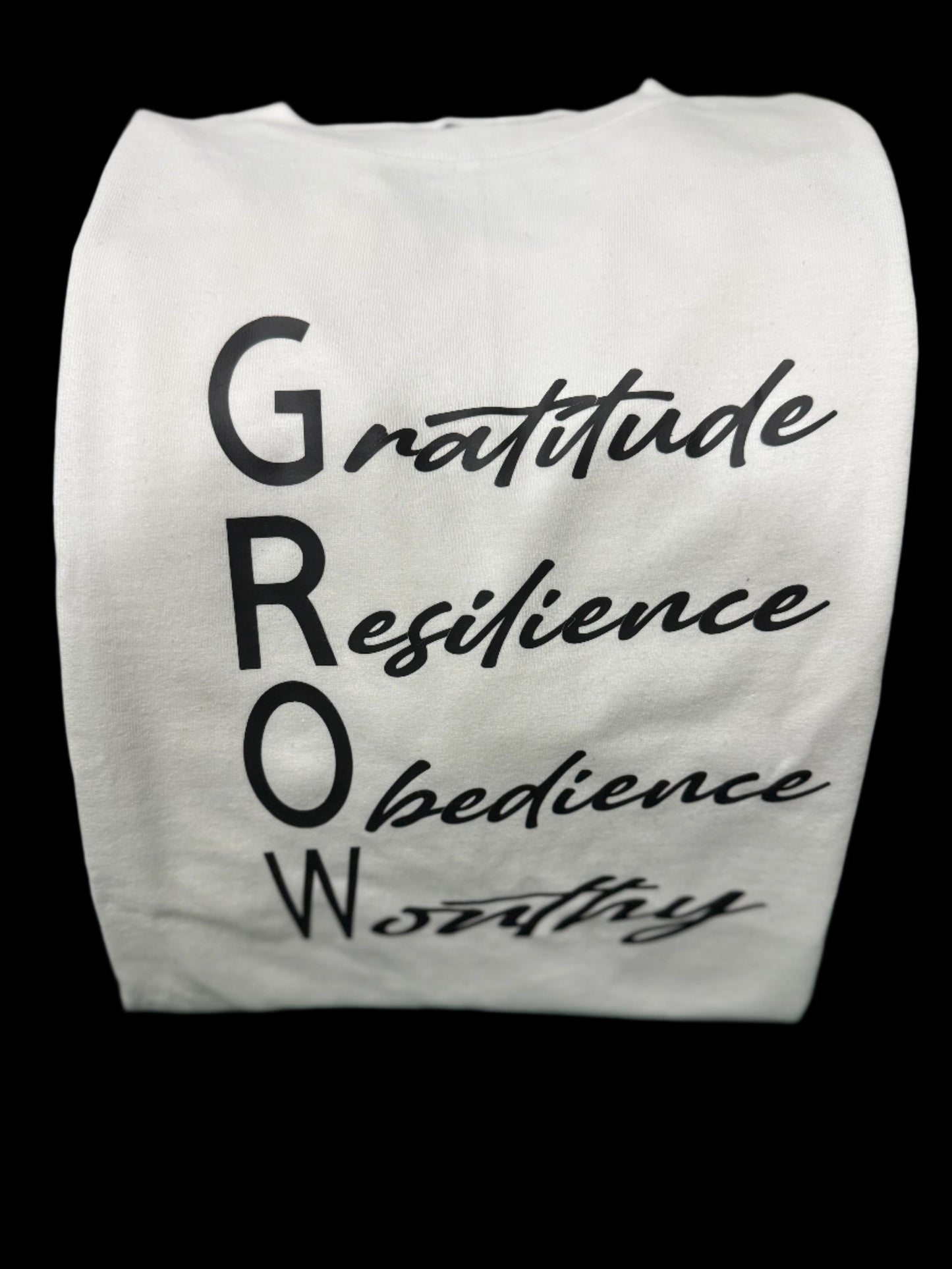 Gratitude, Resilience, Obedience, Worthy Tee 🌱
